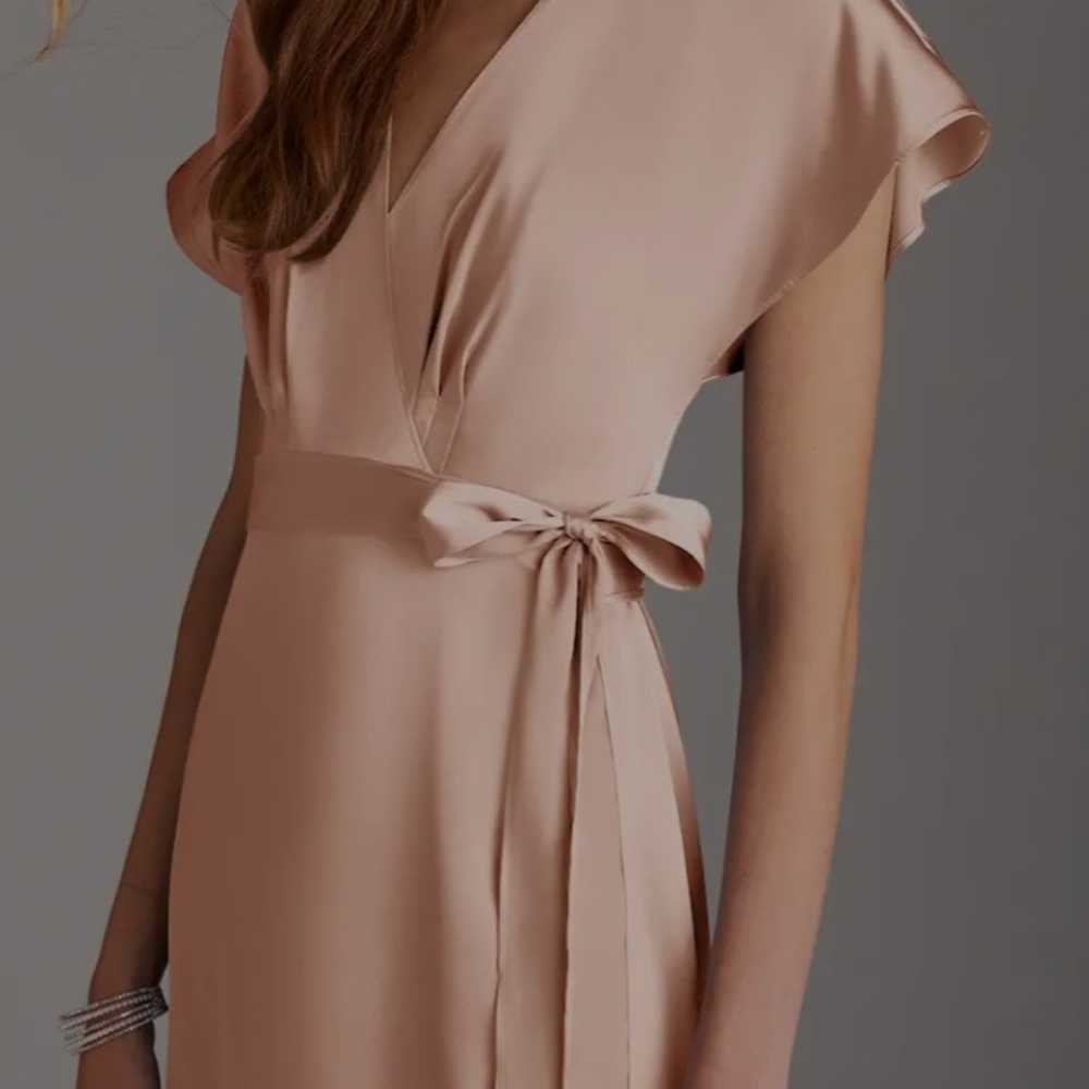 Azazie Rose Gold Stretch Satin Bridesmaid Dress